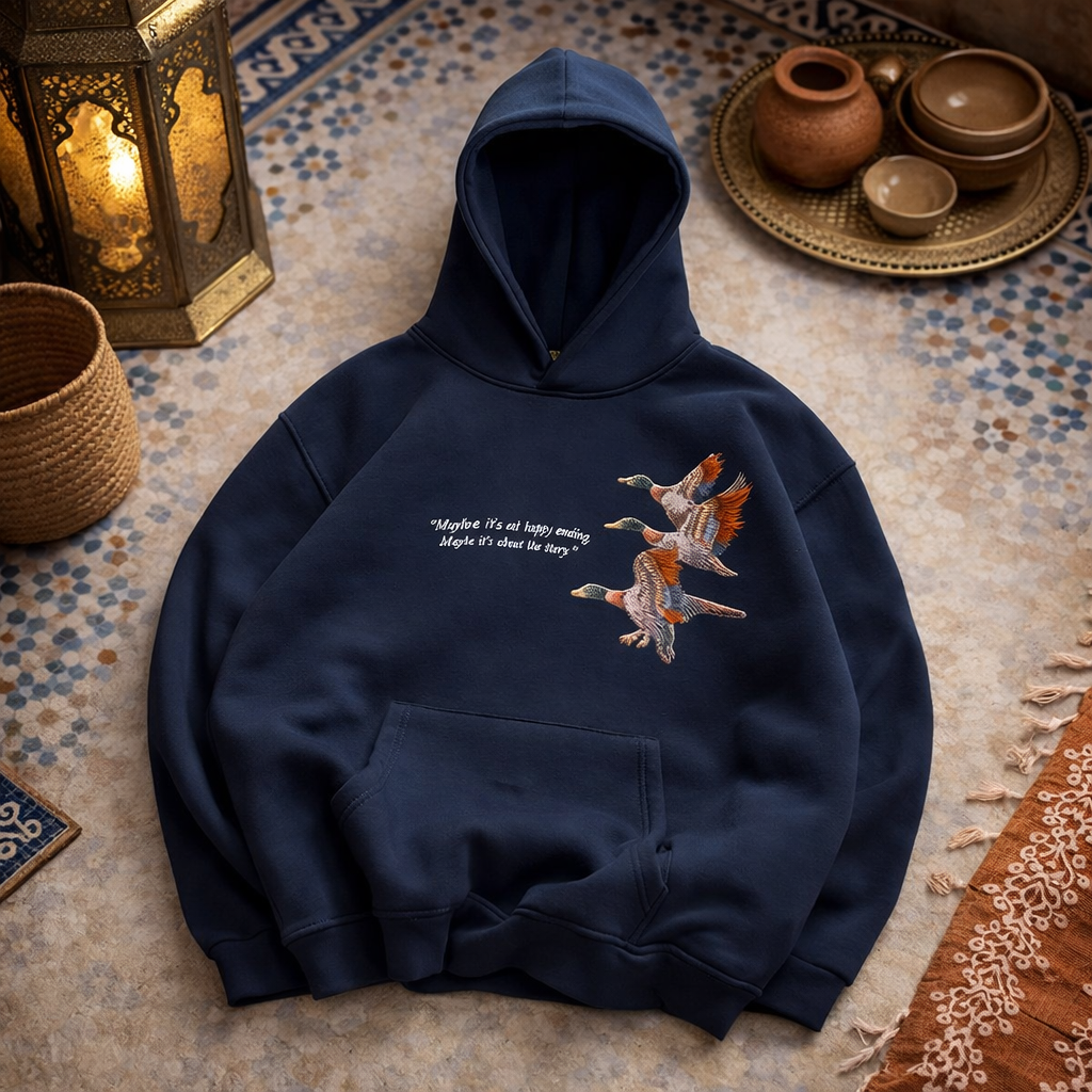 Hoodie premium brodé – Indigo KHAYT