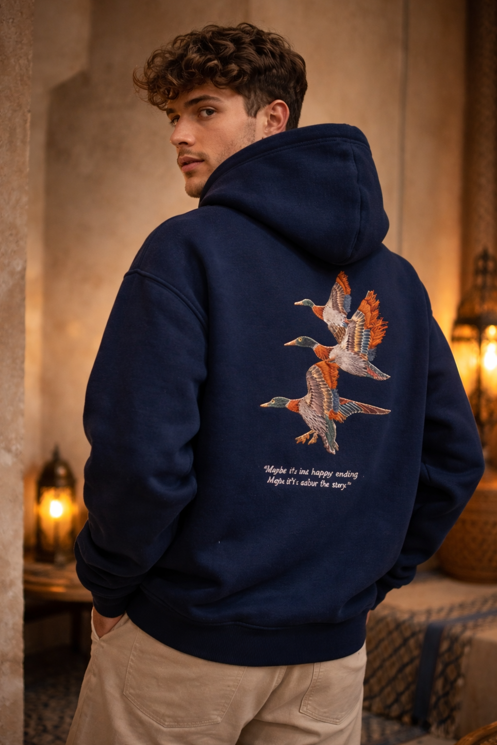 Hoodie premium brodé – Indigo KHAYT